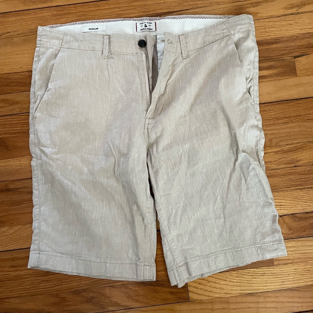 Jack & Jones Light Tan Flat Front Shorts